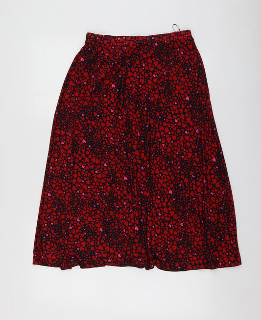 Oasis Womens Red Geometric Polyester Trumpet Skirt Size M