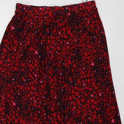 Oasis Womens Red Geometric Polyester Trumpet Skirt Size M