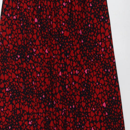 Oasis Womens Red Geometric Polyester Trumpet Skirt Size M