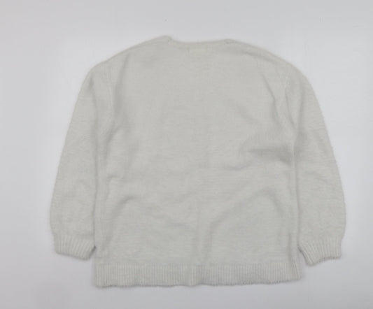 Womens UK Size S H&M White Pullover Jumper