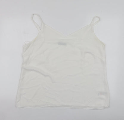 F&F Womens White  Polyester Basic Blouse Size 20 V-Neck