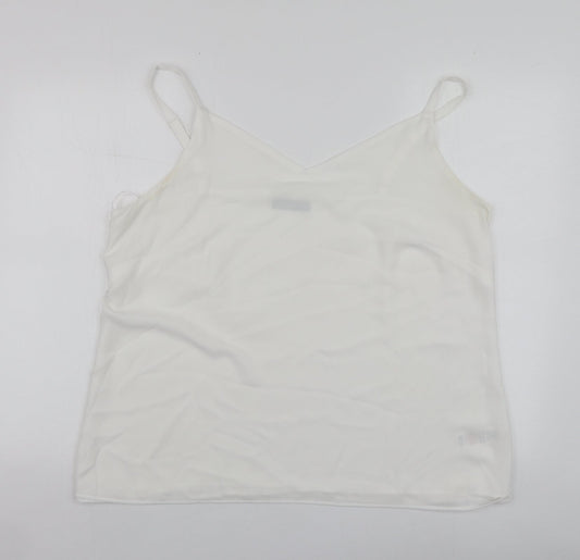 F&F Womens White  Polyester Basic Blouse Size 20 V-Neck