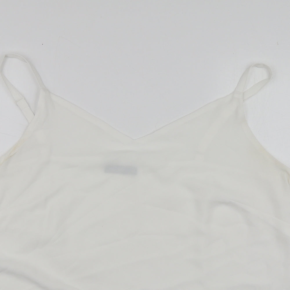 F&F Womens White  Polyester Basic Blouse Size 20 V-Neck