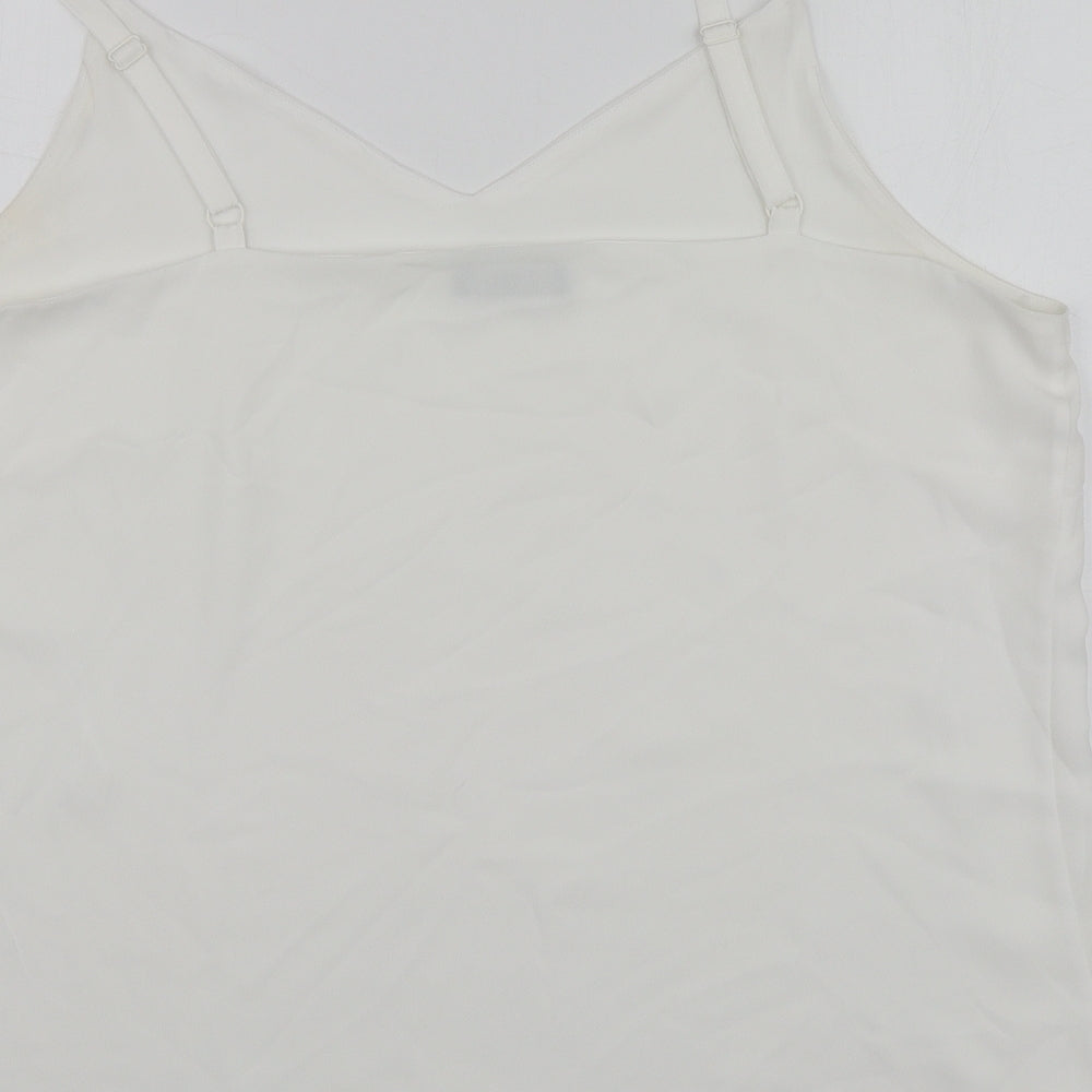 F&F Womens White  Polyester Basic Blouse Size 20 V-Neck