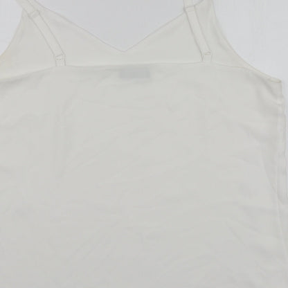 F&F Womens White  Polyester Basic Blouse Size 20 V-Neck