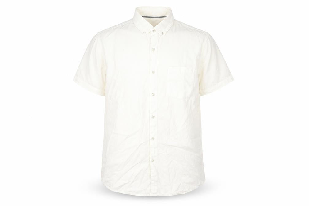 Mens UK Size M Topshop White  Button-Up Short Sleeve Casual Shirt