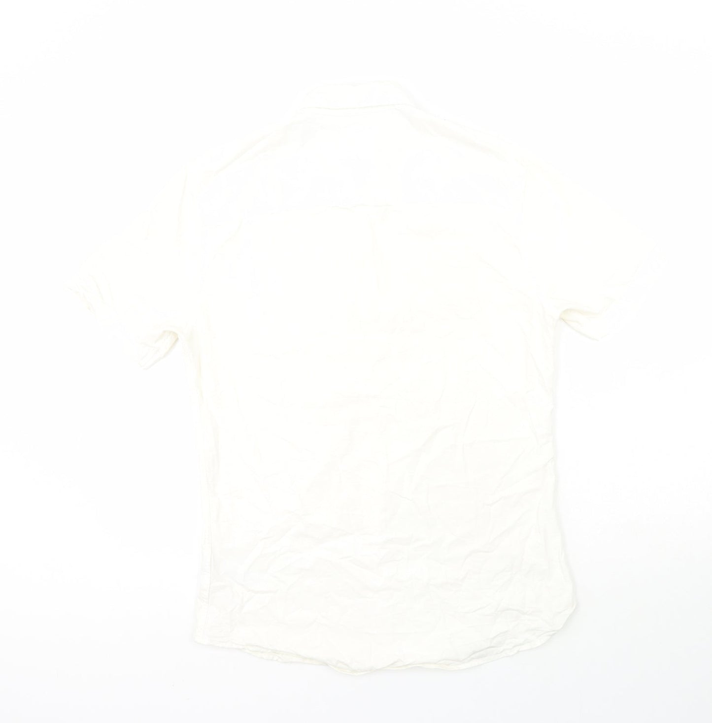 Mens UK Size M Topshop White  Button-Up Short Sleeve Casual Shirt