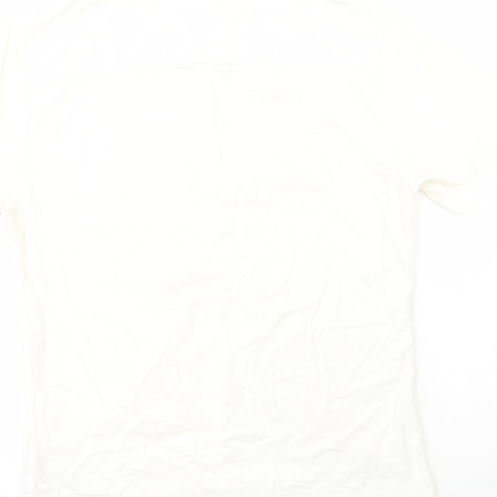 Mens UK Size M Topshop White  Button-Up Short Sleeve Casual Shirt