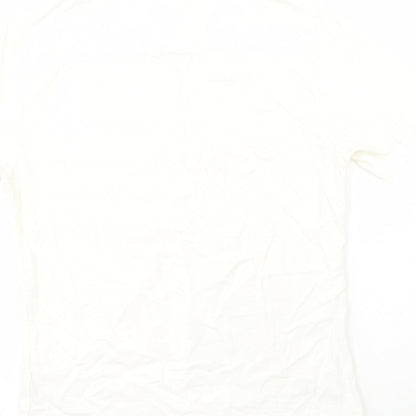 Mens UK Size M Topshop White  Button-Up Short Sleeve Casual Shirt