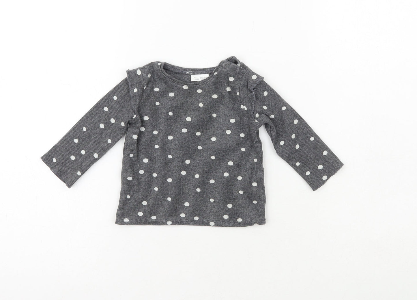 NEXT Boys Grey Polka Dot Cotton Pullover Jumper Size 3-6 Months