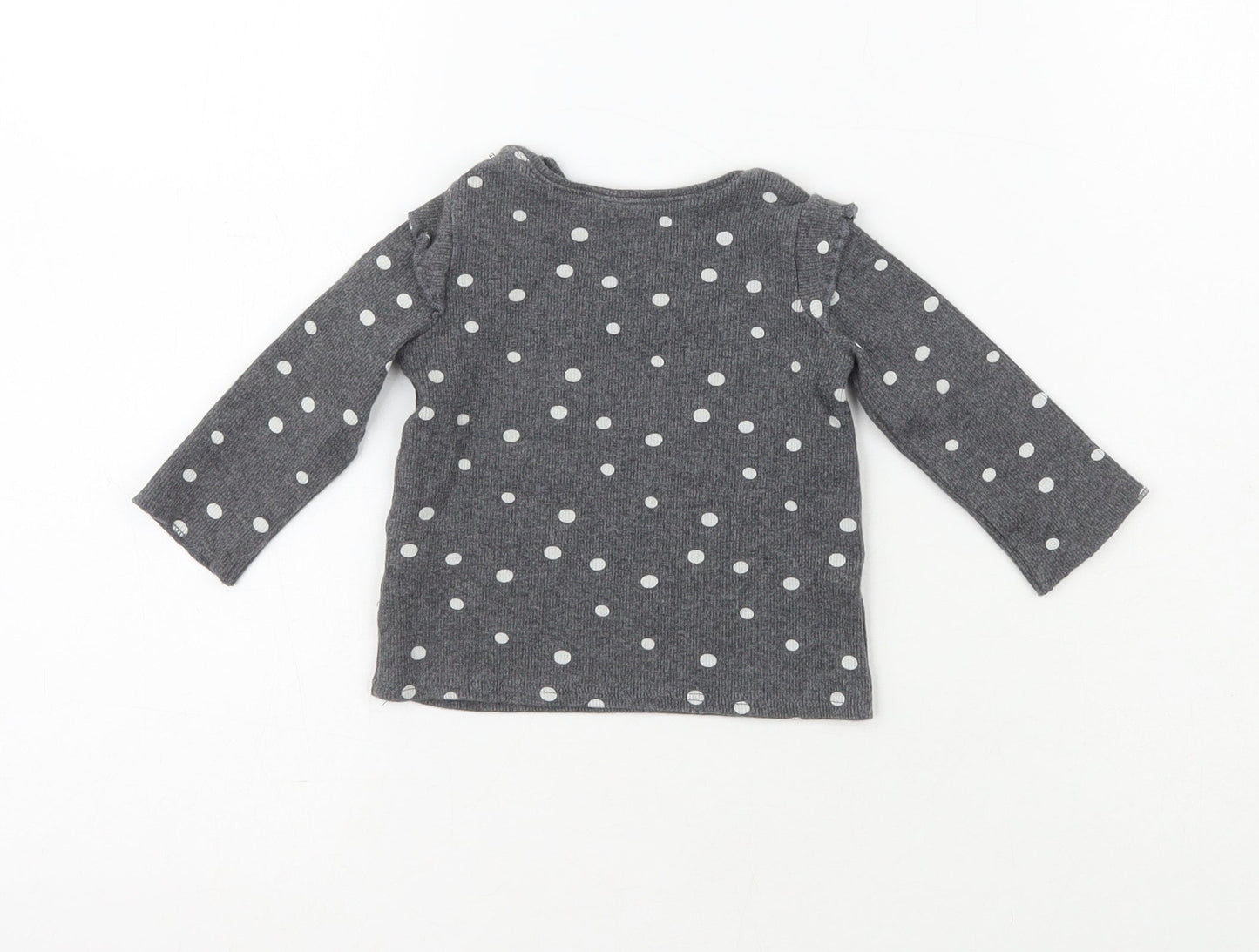 NEXT Boys Grey Polka Dot Cotton Pullover Jumper Size 3-6 Months