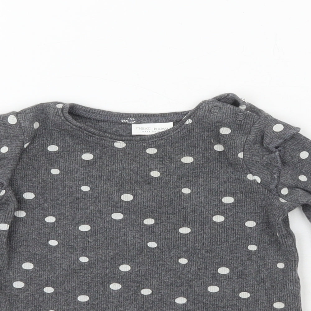 NEXT Boys Grey Polka Dot Cotton Pullover Jumper Size 3-6 Months
