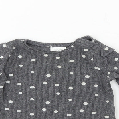 NEXT Boys Grey Polka Dot Cotton Pullover Jumper Size 3-6 Months