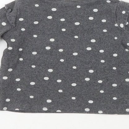 NEXT Boys Grey Polka Dot Cotton Pullover Jumper Size 3-6 Months