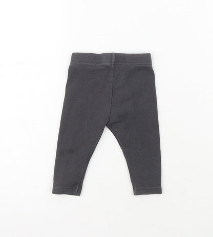 Marks & Spencer Girls Grey  Cotton Sweatpants Leggings Size 3-6 Months