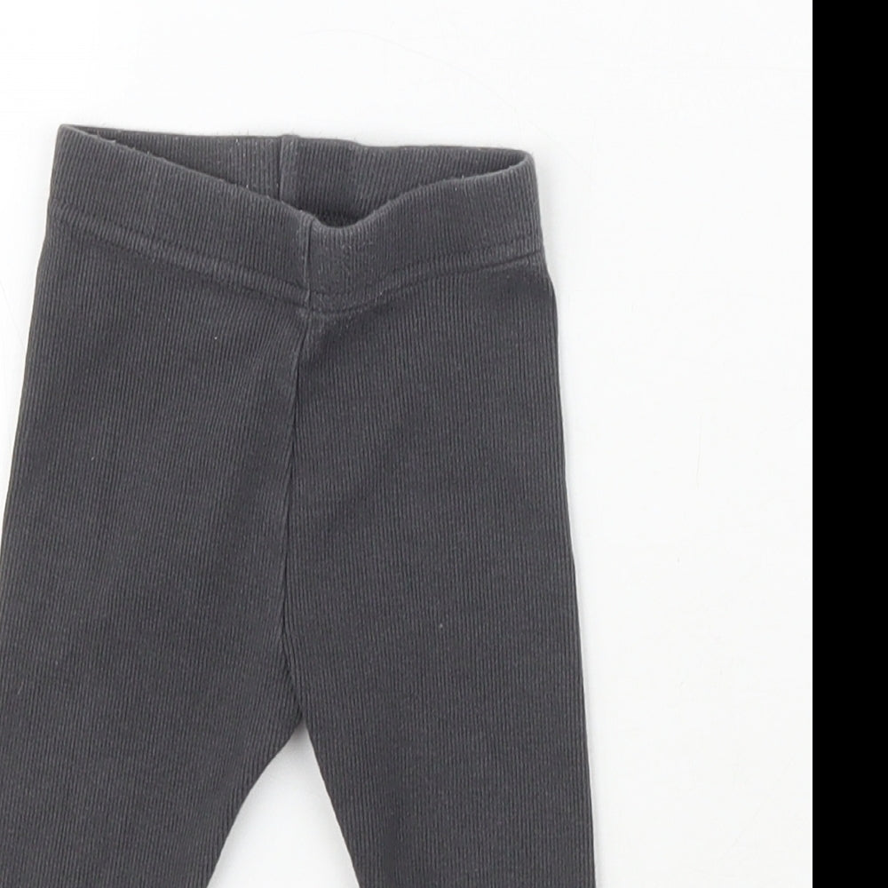 Marks & Spencer Girls Grey  Cotton Sweatpants Leggings Size 3-6 Months