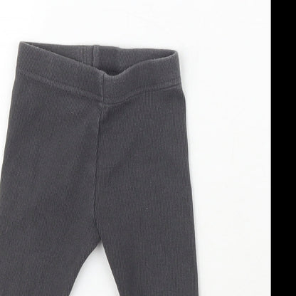 Marks & Spencer Girls Grey  Cotton Sweatpants Leggings Size 3-6 Months