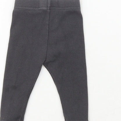 Marks & Spencer Girls Grey  Cotton Sweatpants Leggings Size 3-6 Months