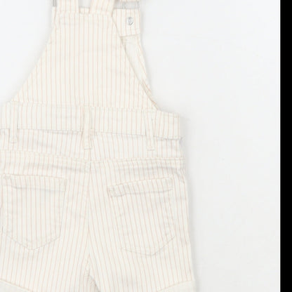 Atmosphere Girls Beige Striped  Dungaree One-Piece Size 6-9 Months