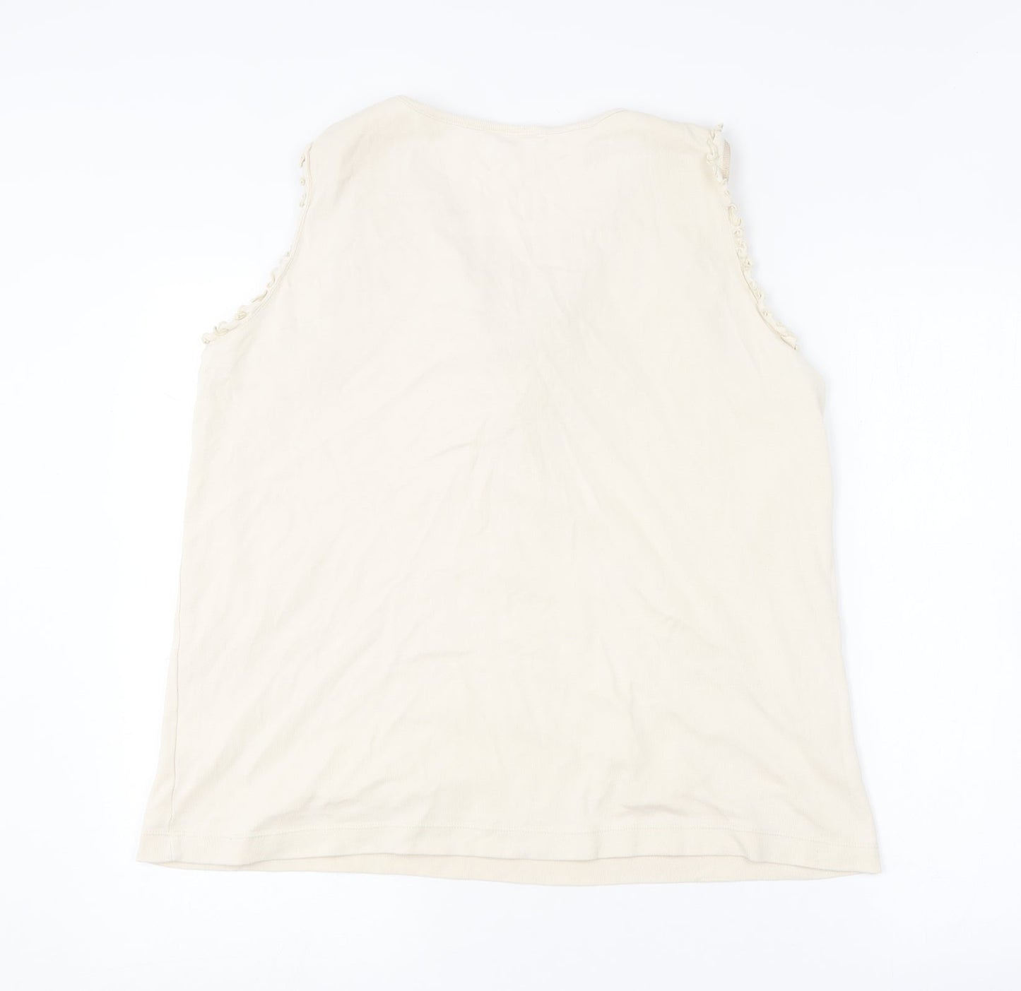Agenda Womens Beige  Cotton Basic Tank Size 22 Round Neck