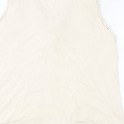 Agenda Womens Beige  Cotton Basic Tank Size 22 Round Neck