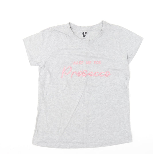 Womens UK Size 8 Very Grey Basic T-Shirt