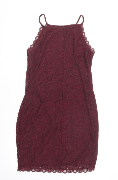 New Look Womens Purple  Cotton Bodycon  Size 14  Square Neck