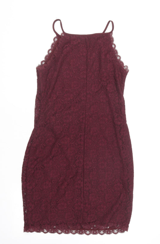 New Look Womens Purple  Cotton Bodycon  Size 14  Square Neck