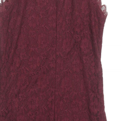 New Look Womens Purple  Cotton Bodycon  Size 14  Square Neck