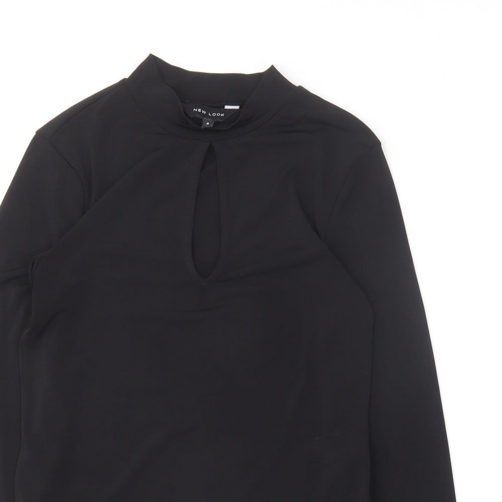 Womens UK Size 8 New Look Black Basic Blouse
