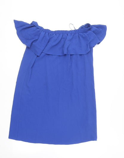 F&F Womens Blue  Polyester Shift  Size 12  Off the Shoulder