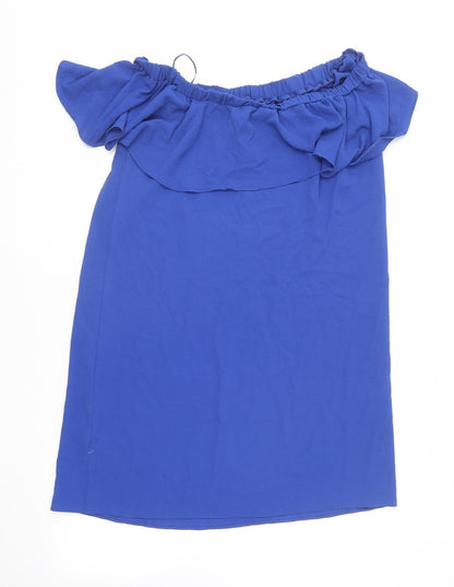 F&F Womens Blue  Polyester Shift  Size 12  Off the Shoulder