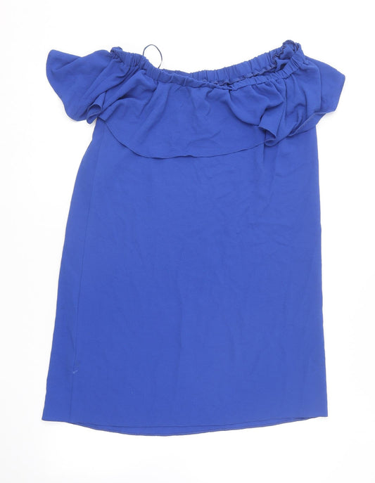 F&F Womens Blue  Polyester Shift  Size 12  Off the Shoulder