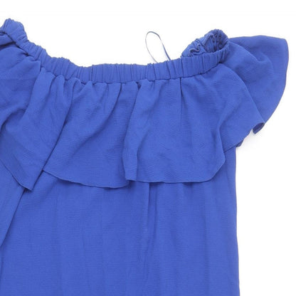 F&F Womens Blue  Polyester Shift  Size 12  Off the Shoulder