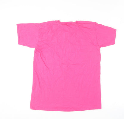 Womens UK Size M Fruit of the Loom Pink Basic T-Shirt