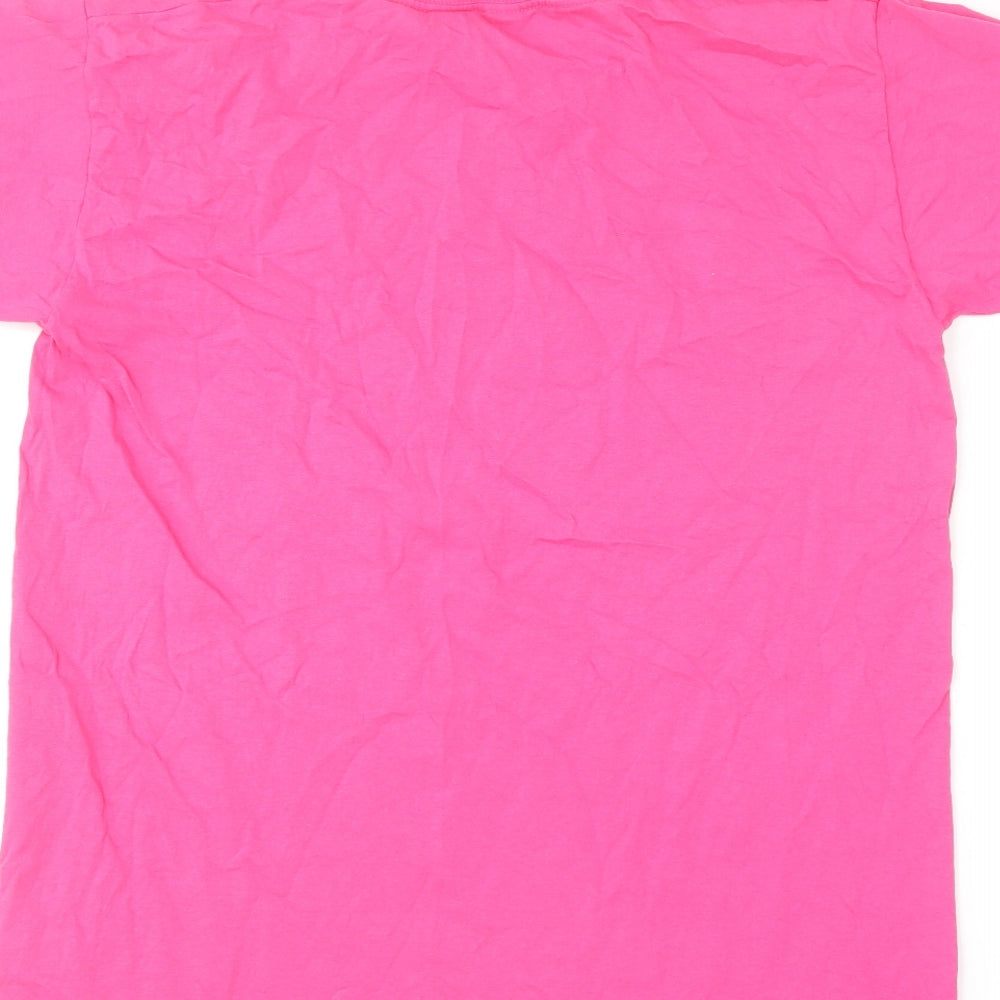 Womens UK Size M Fruit of the Loom Pink Basic T-Shirt