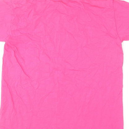 Womens UK Size M Fruit of the Loom Pink Basic T-Shirt