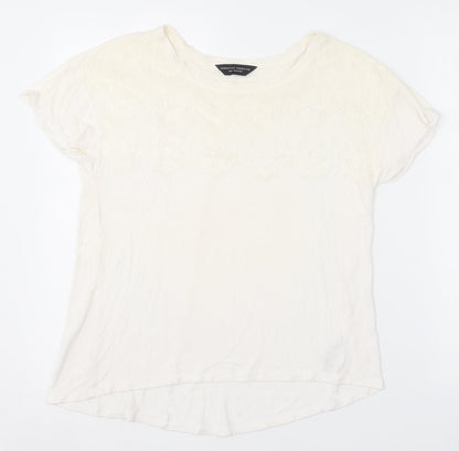 Womens UK Size 8 Dorothy Perkins Ivory Basic T-Shirt