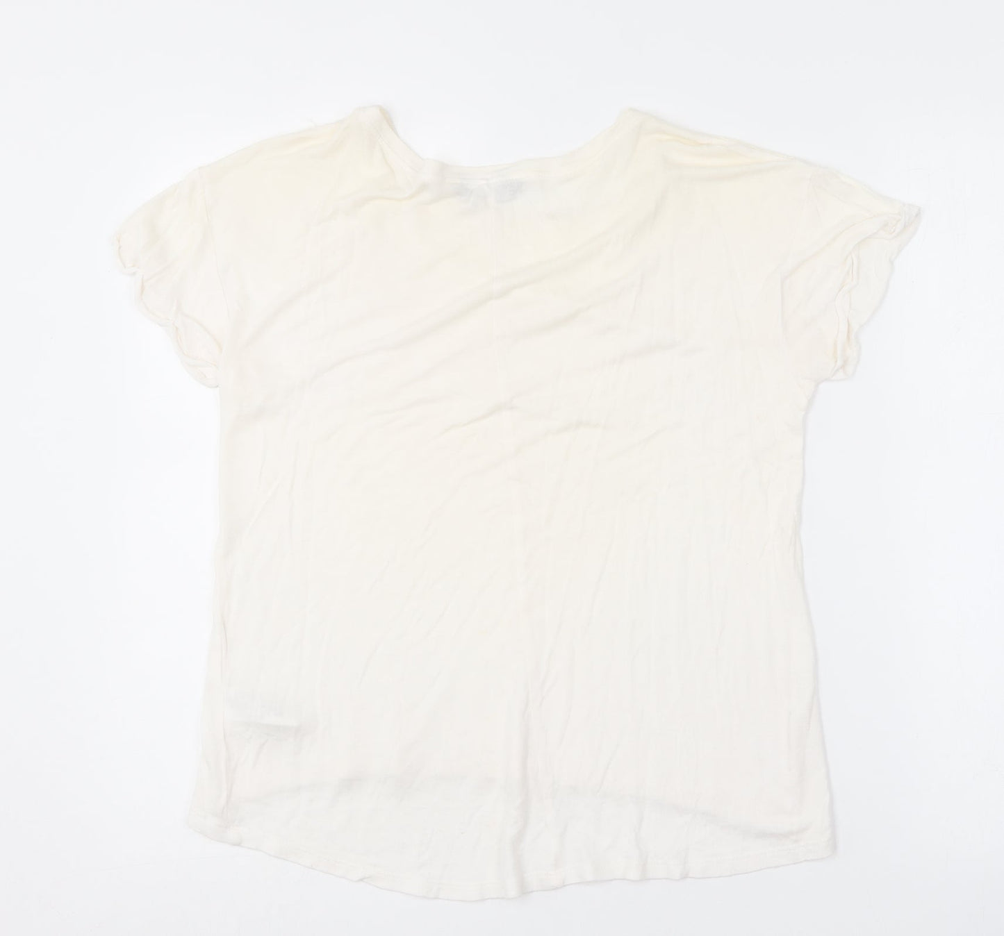 Womens UK Size 8 Dorothy Perkins Ivory Basic T-Shirt