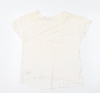 Womens UK Size 8 Dorothy Perkins Ivory Basic T-Shirt