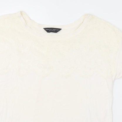 Womens UK Size 8 Dorothy Perkins Ivory Basic T-Shirt