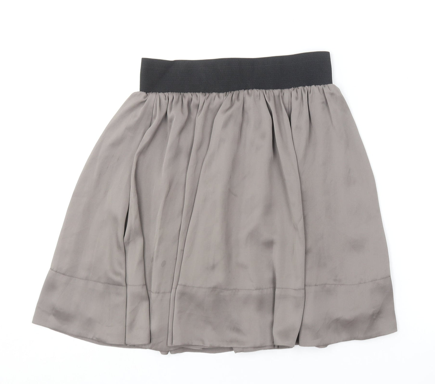 H&M Womens Grey  Polyester Skater Skirt Size 8