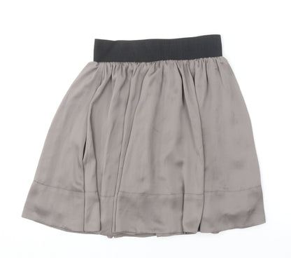 H&M Womens Grey  Polyester Skater Skirt Size 8