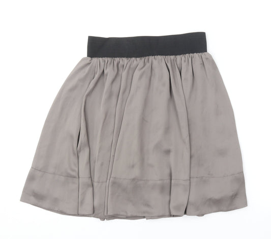 H&M Womens Grey  Polyester Skater Skirt Size 8