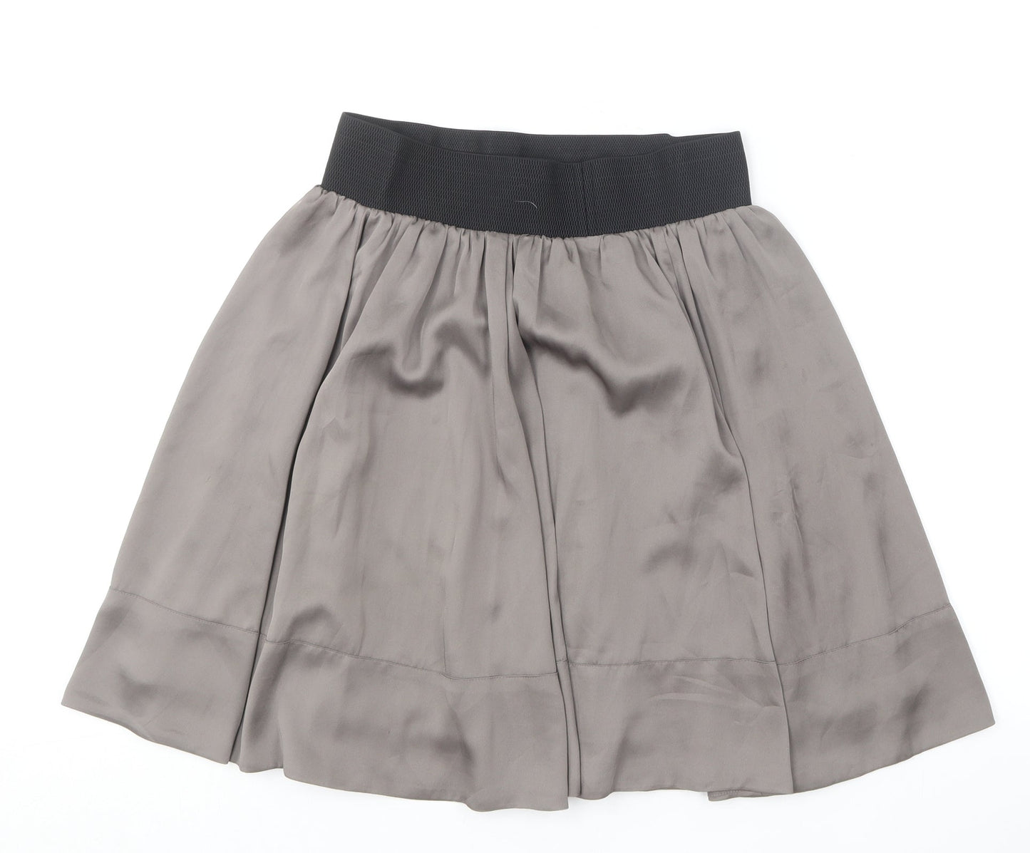 H&M Womens Grey  Polyester Skater Skirt Size 8