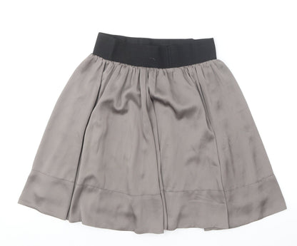 H&M Womens Grey  Polyester Skater Skirt Size 8