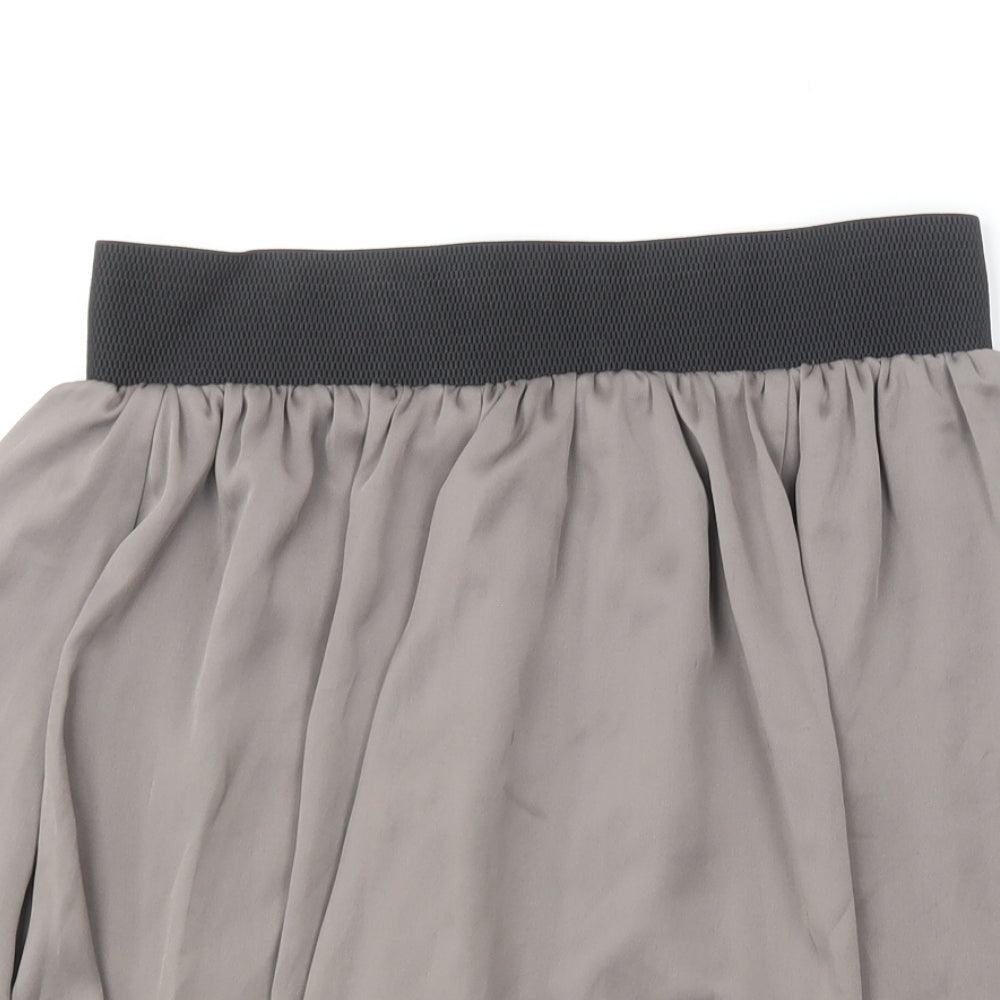 H&M Womens Grey  Polyester Skater Skirt Size 8