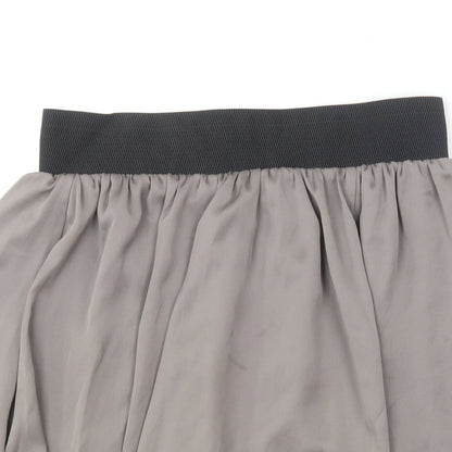 H&M Womens Grey  Polyester Skater Skirt Size 8