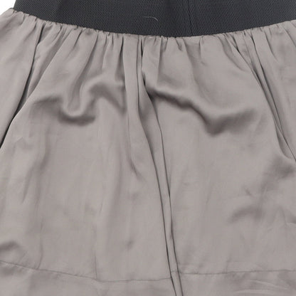 H&M Womens Grey  Polyester Skater Skirt Size 8