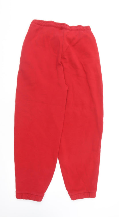 Primark Womens Red  Cotton Jogger Trousers Size XS L26 in Regular